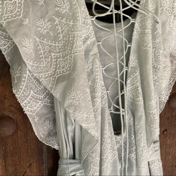 Love Sam x Anthropologie | Tallulah embroidered Tiered Midi Dress Laced - Picture 13 of 16